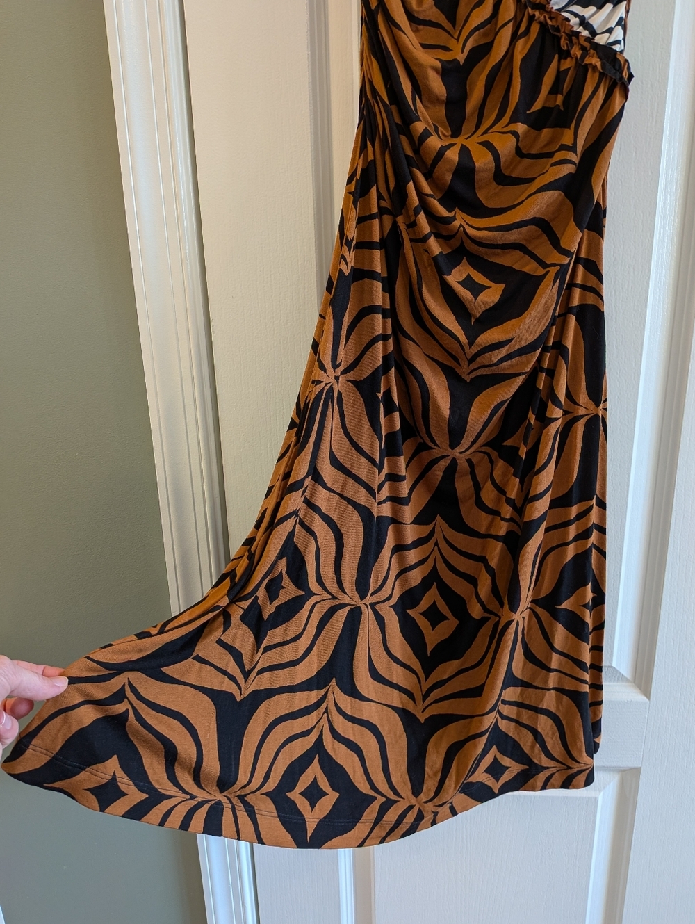 Anthropologie Strapless Mixed Animal Print Dress - Black, White, Brown - Picture 7 of 16